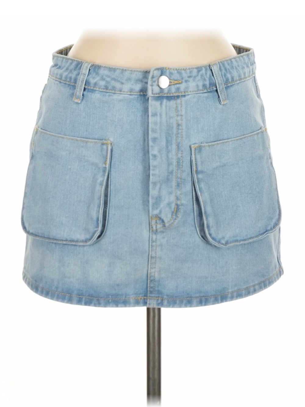 PrettyLittleThing Light Blue Denim Mini Skirt- Size 6 Small